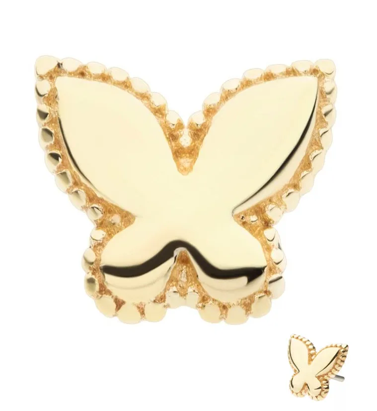 14kt Gold Beaded Butterfly Threadless Top