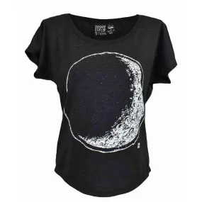 (20% Off) Adult Scoop Neck - Waxing Crescent Moon Charcoal Gray Tee (XS & XL only) by Slow Loris