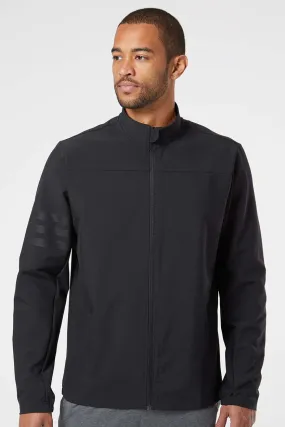 Adidas Mens 3 Stripes Water Resistant Full Zip Jacket - Black