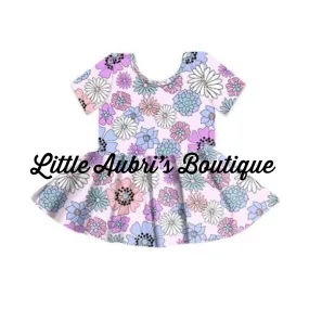 Adult Periwinkle Gardens Peplum