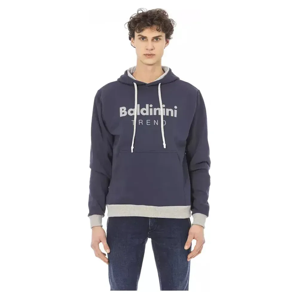 Baldinini Trend Blue Cotton Men Sweater