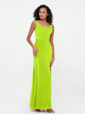 Bateau Neck Mermaid Long Velvet Dresses Lime Green Plus Size