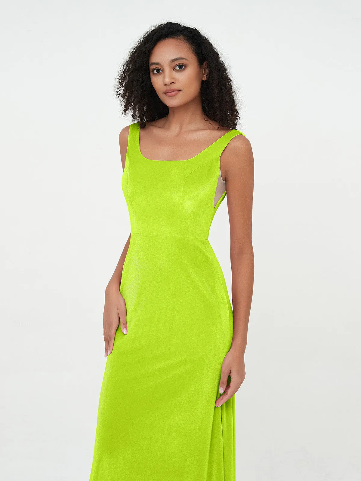 Bateau Neck Mermaid Long Velvet Dresses Lime Green Plus Size