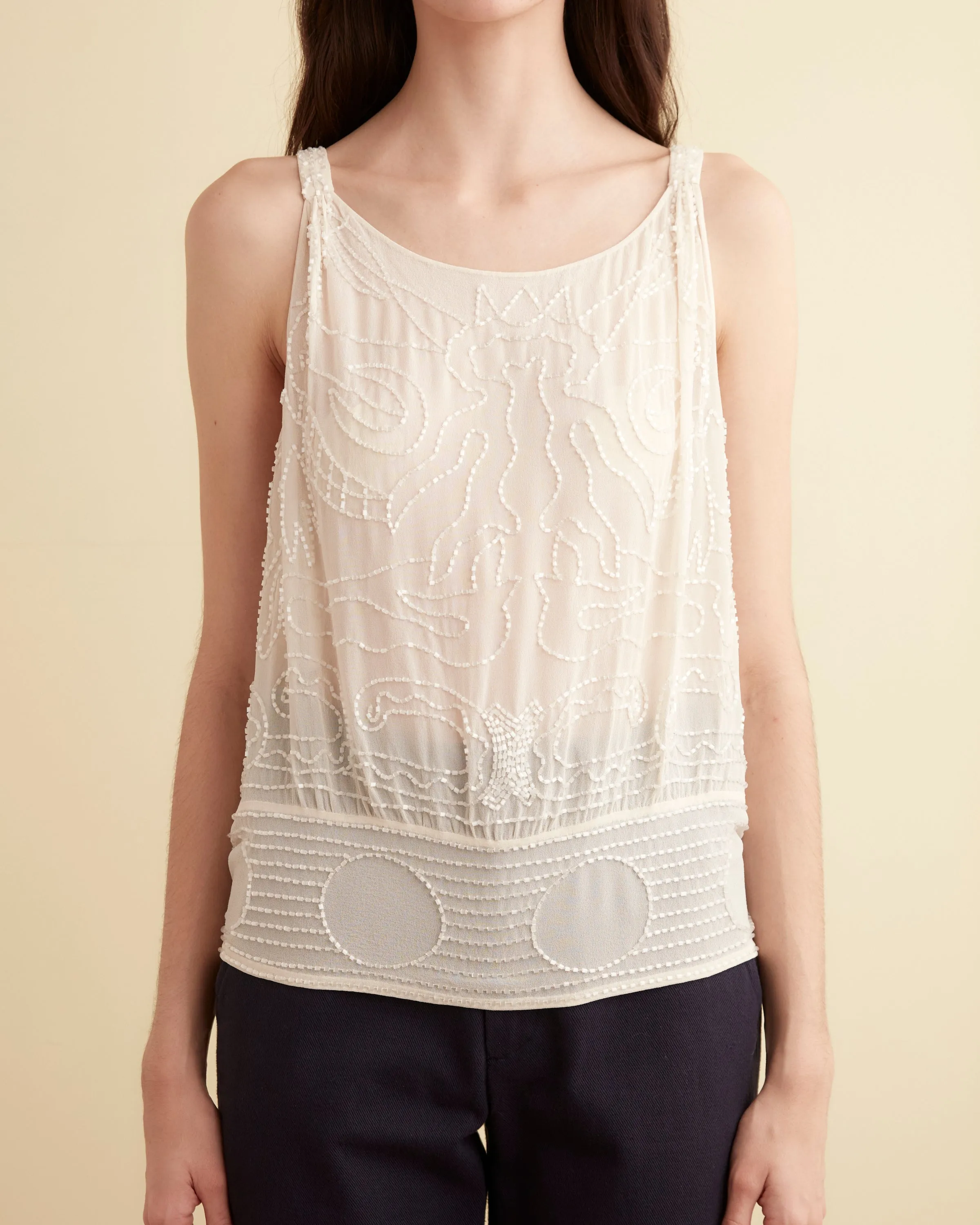 Beaded Myrtle Shirt - Cream