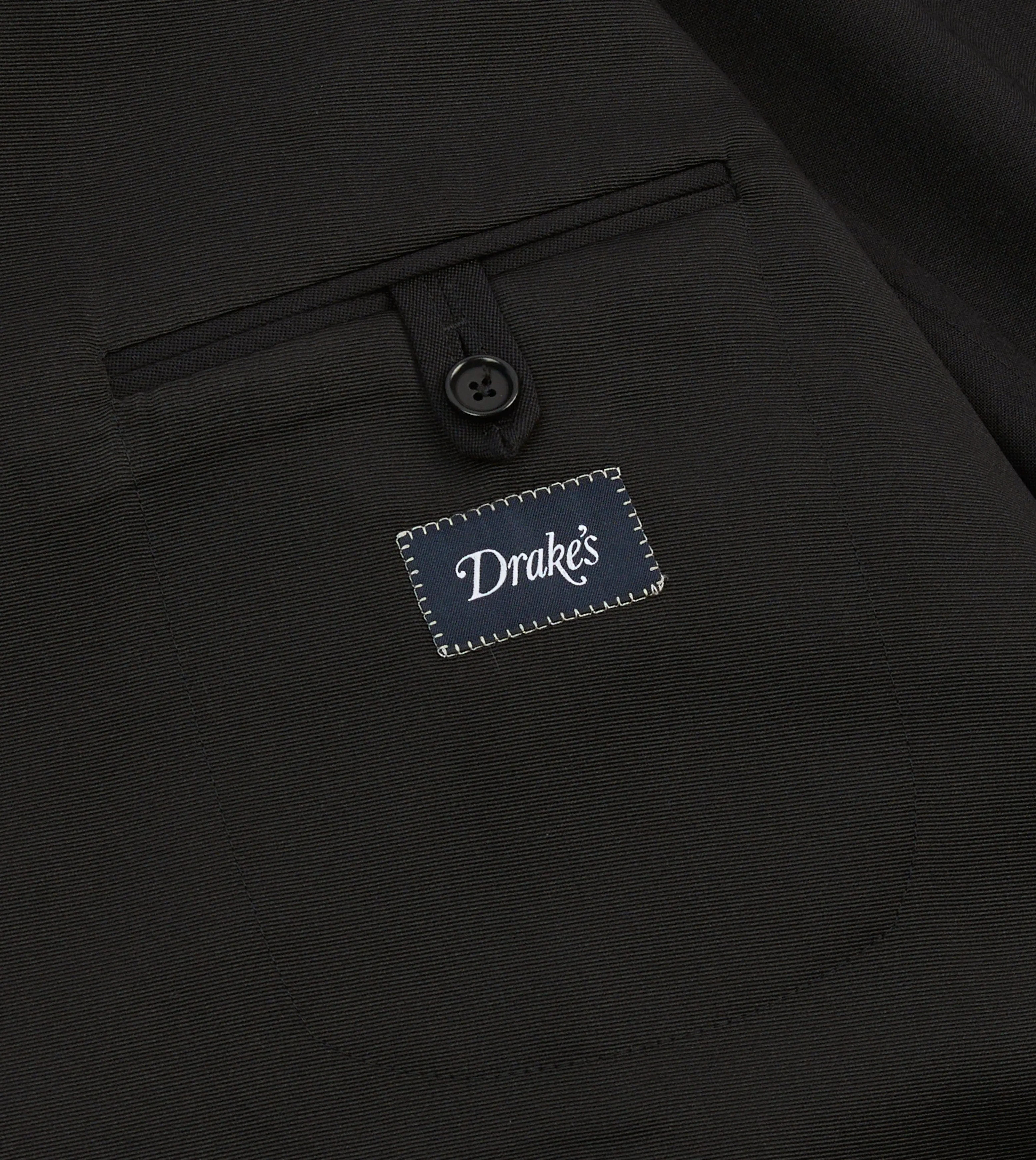 Black Barathea Wool Double-Breasted Dinner Jacket