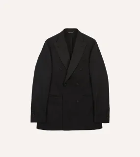 Black Barathea Wool Double-Breasted Dinner Jacket