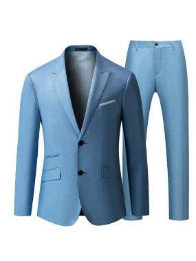 Blue Button Front Single Breasted Blazer and Tailored Trousers