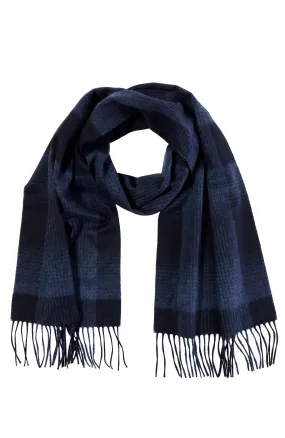 CASHMERE EXPLODED OMBRE WINDOW PANE WOVEN SCARF