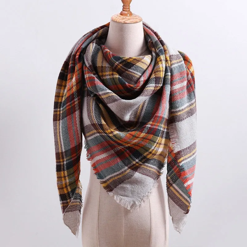 Cashmere Plaid Pashmina Scarf/Blanket Wraps