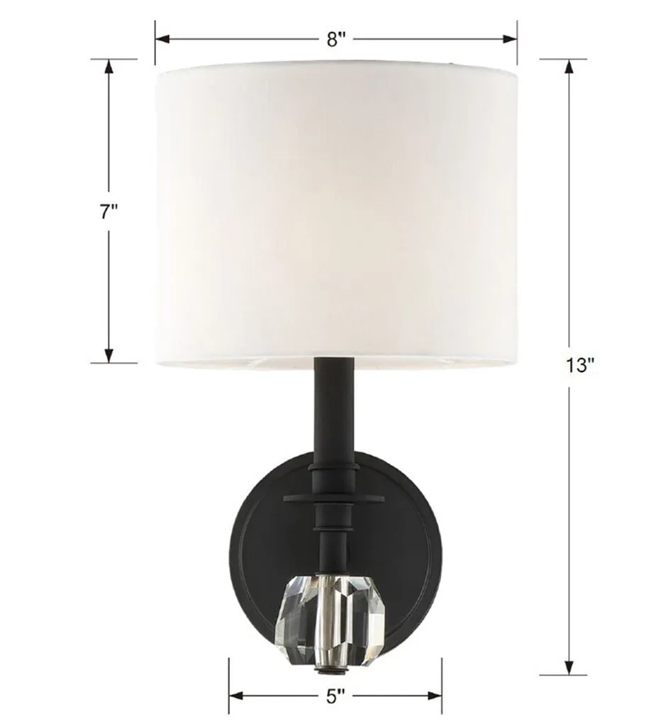 Chimes 1 Light Black Forged Sconce