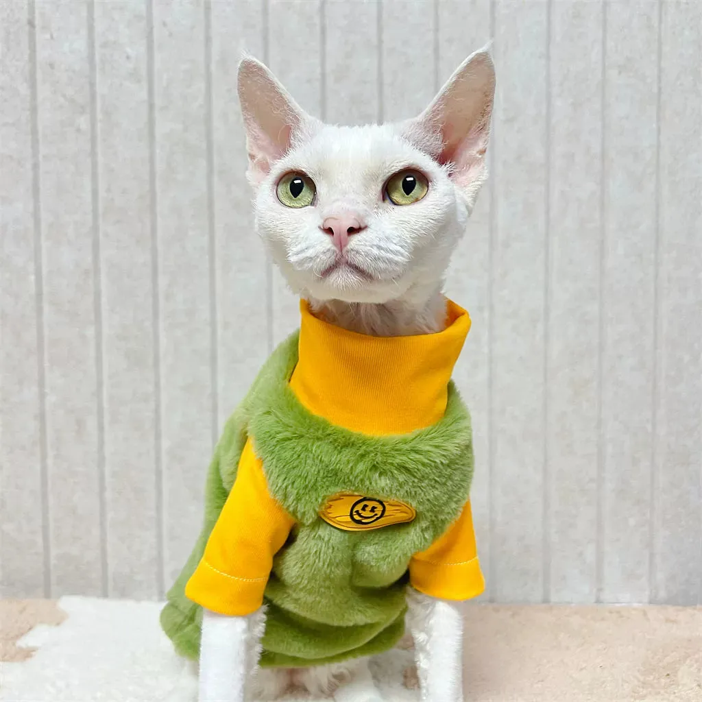 Duotone Fleece Highneck Sphynx Cat Sweaters