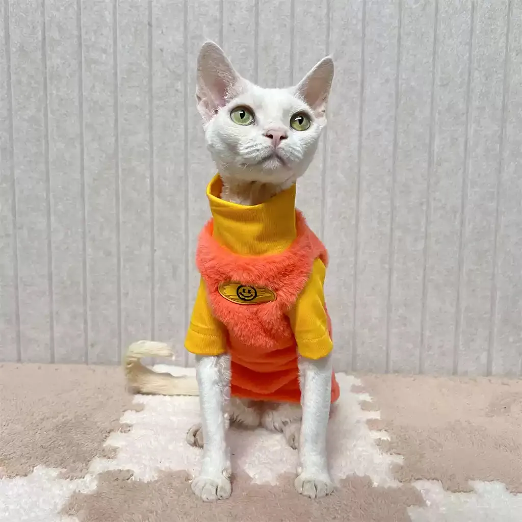 Duotone Fleece Highneck Sphynx Cat Sweaters