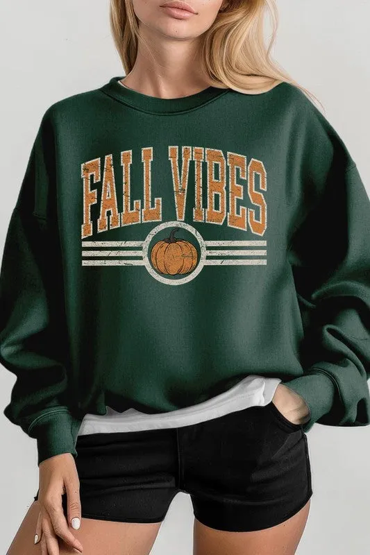 Fall Vibes Graphic Fleece Sweatshirts