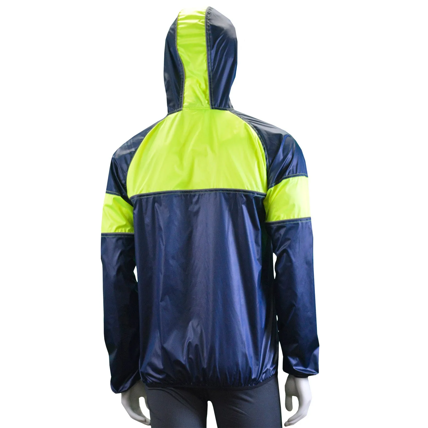 FINAL SALE: Venture Packable Men's Reflective Jacket in Navy / Flo Lime