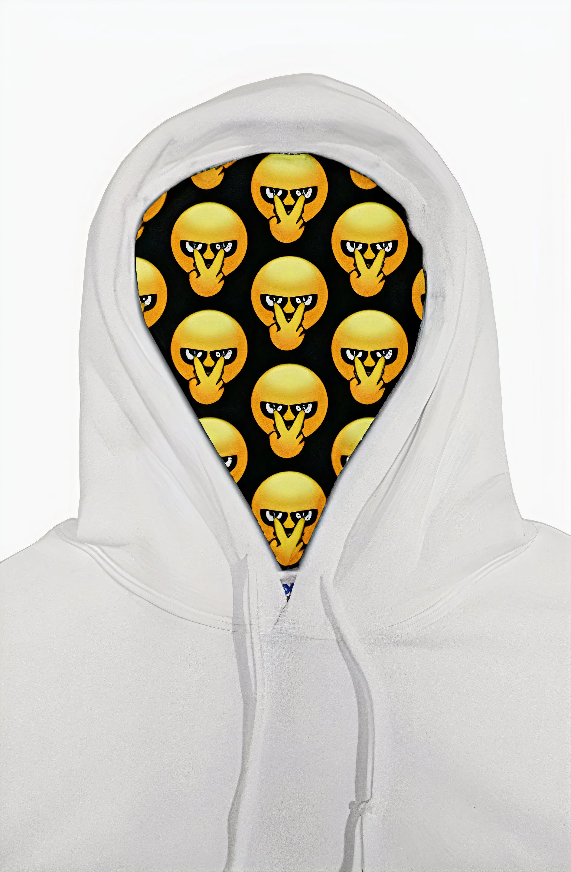 FOCUS RICH FR & EMOJI LOGOS HYBRID HOODIE (WHITE)