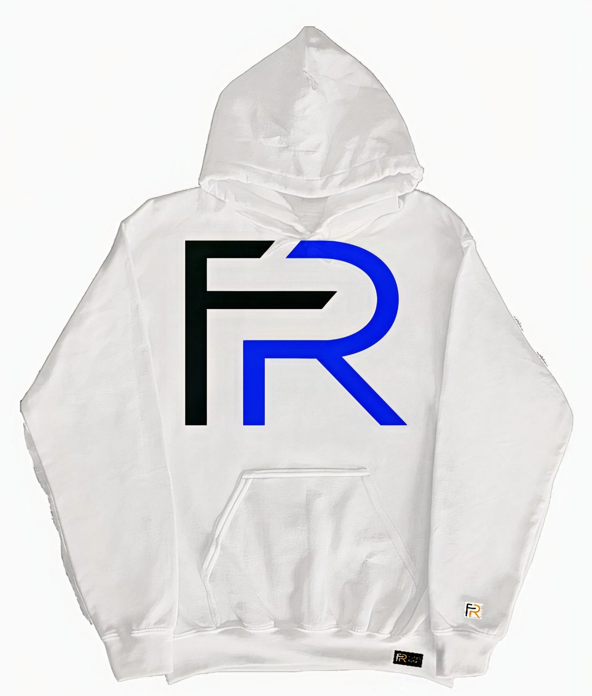 FOCUS RICH FR & EMOJI LOGOS HYBRID HOODIE (WHITE)