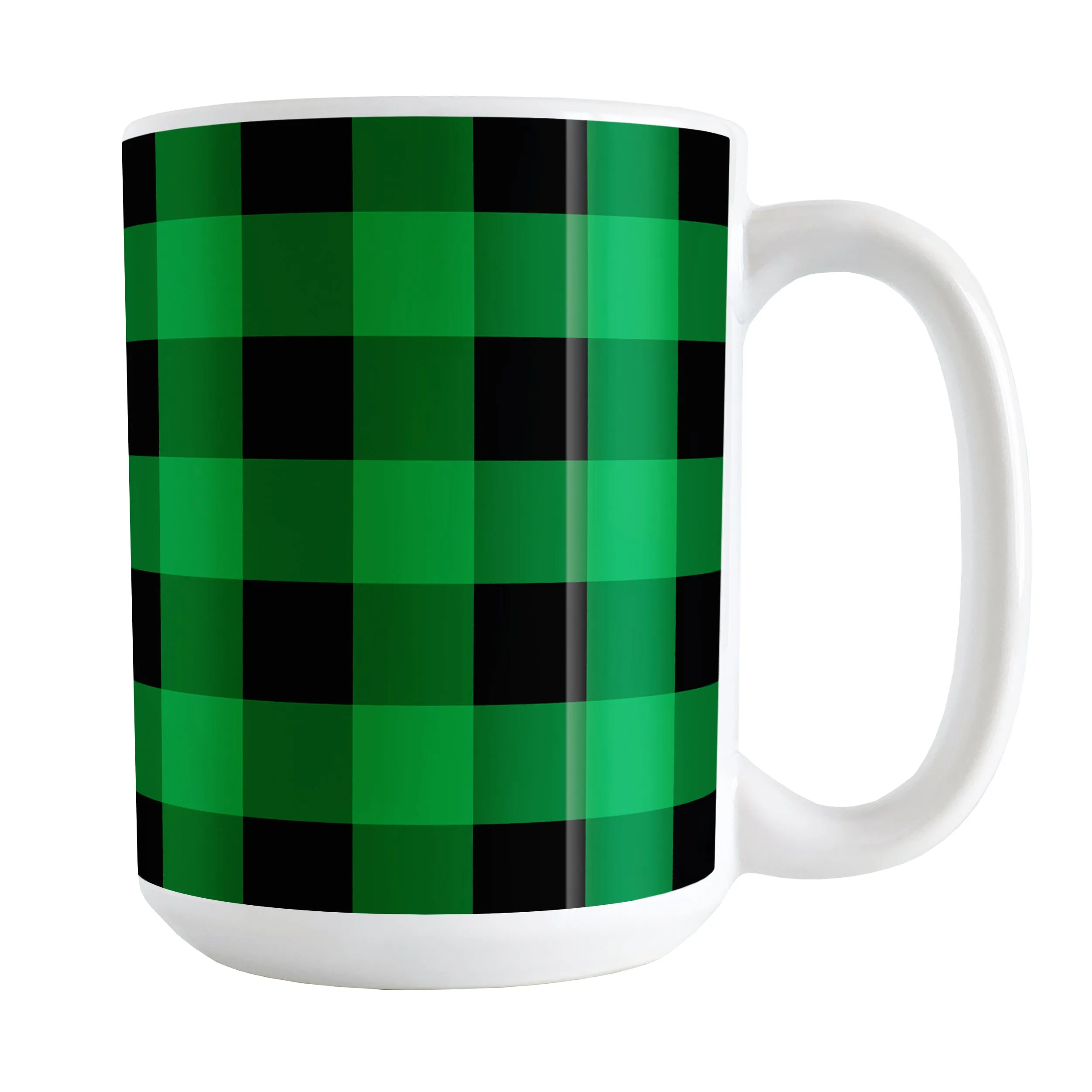 Green and Black Buffalo Plaid Mug