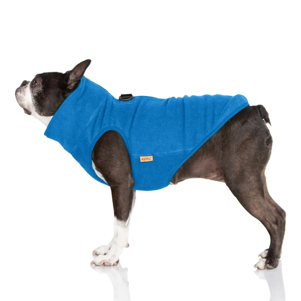 half zip-up fleece vest - blue 1 xl left