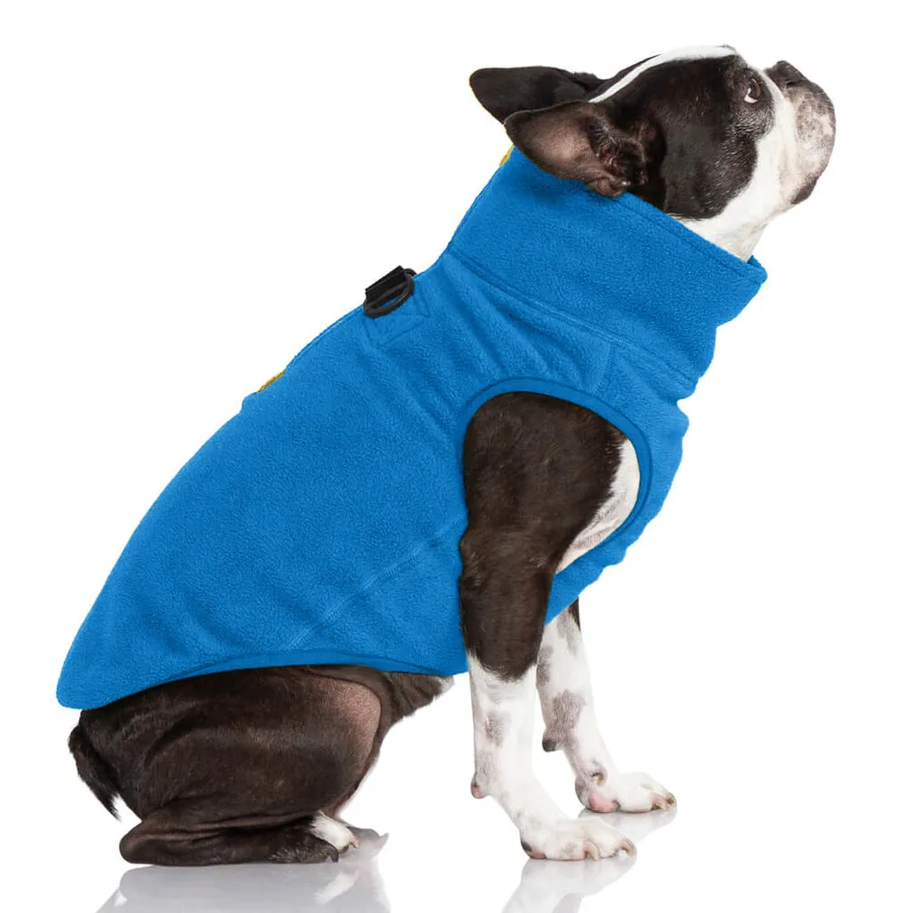 half zip-up fleece vest - blue 1 xl left