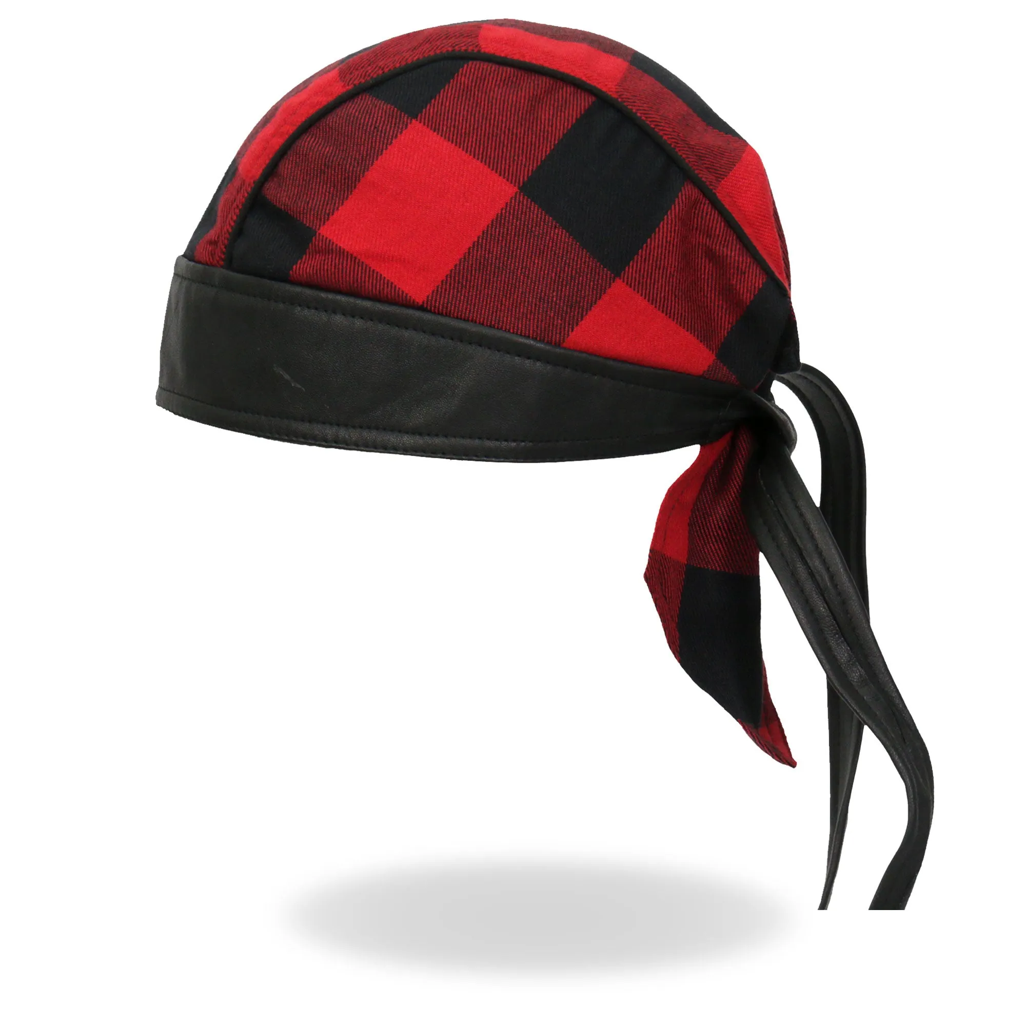 Hot Leathers Black/Red Buffalo Plaid Lightweight Headwrap HWH1108