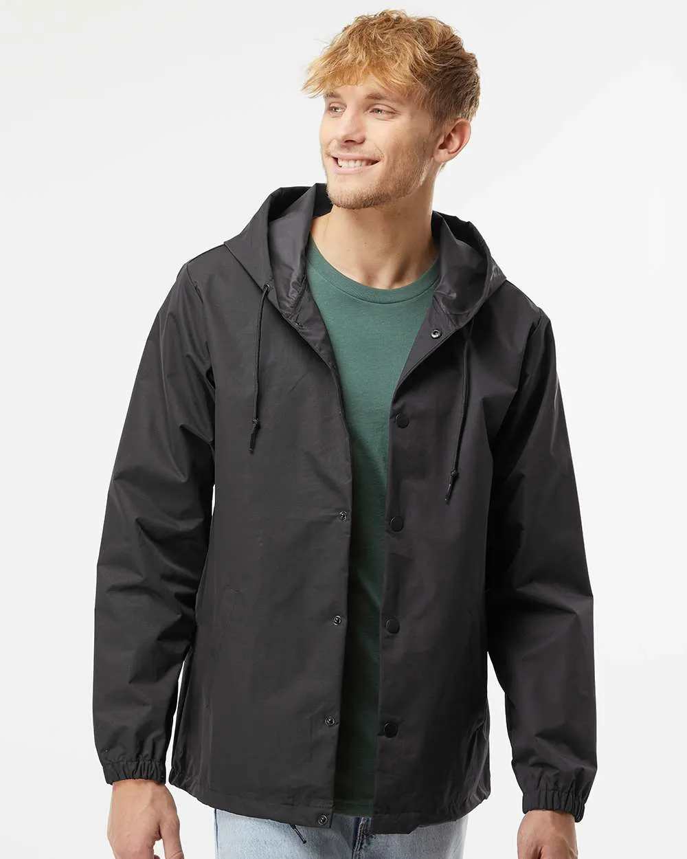 Independent Trading Co. Water-Resistant Hooded Windbreaker