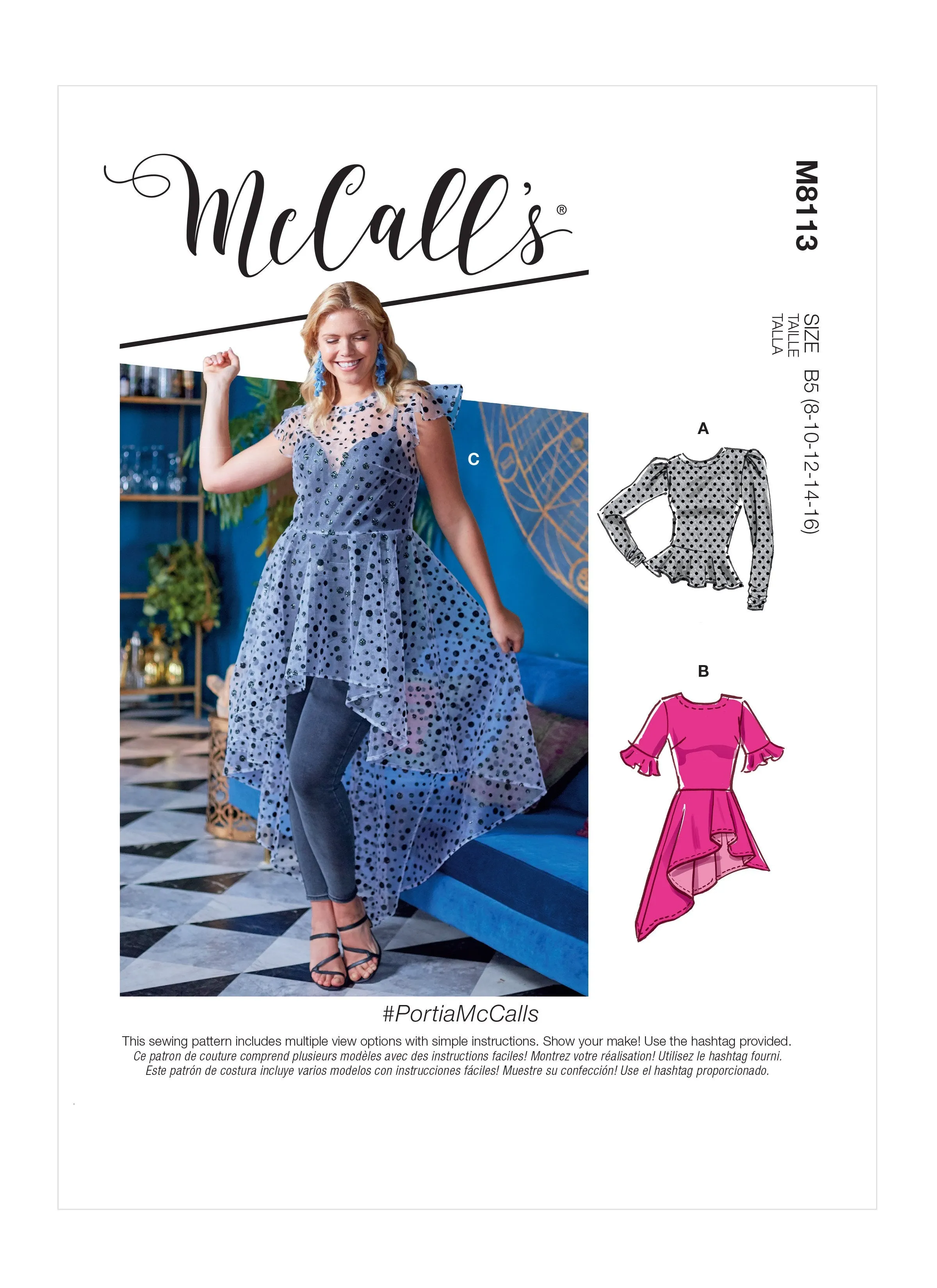 McCall's 8113 Misses' / Women's Tops pattern #PortiaMcCalls