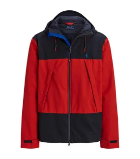 Men's Water-Resistant Color-Blocked Jacket Red/Newport Navy