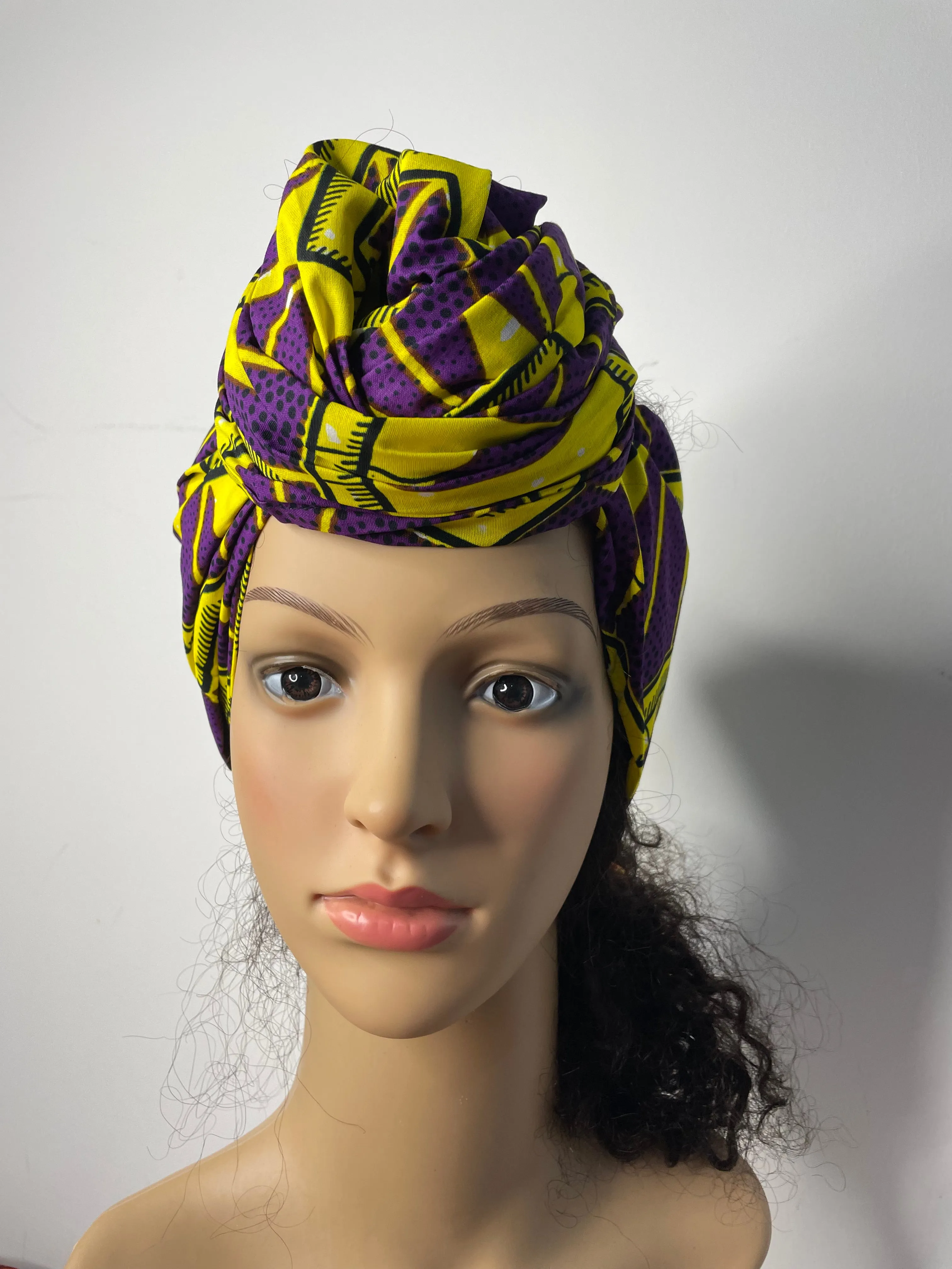 Minas Purple and Yellow Ankara Headwrap/Scarf