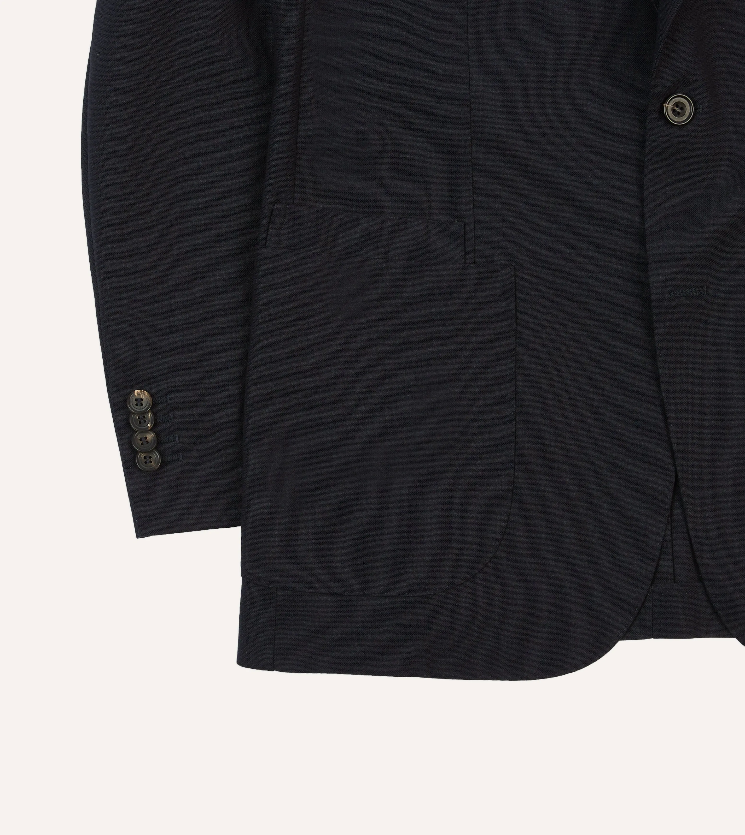 Navy Tropical Wool Tailored Jacket