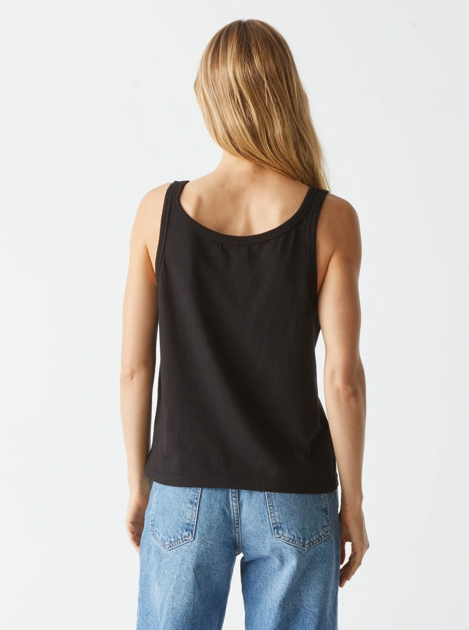 Olympia Scoop Neck Tank - Black