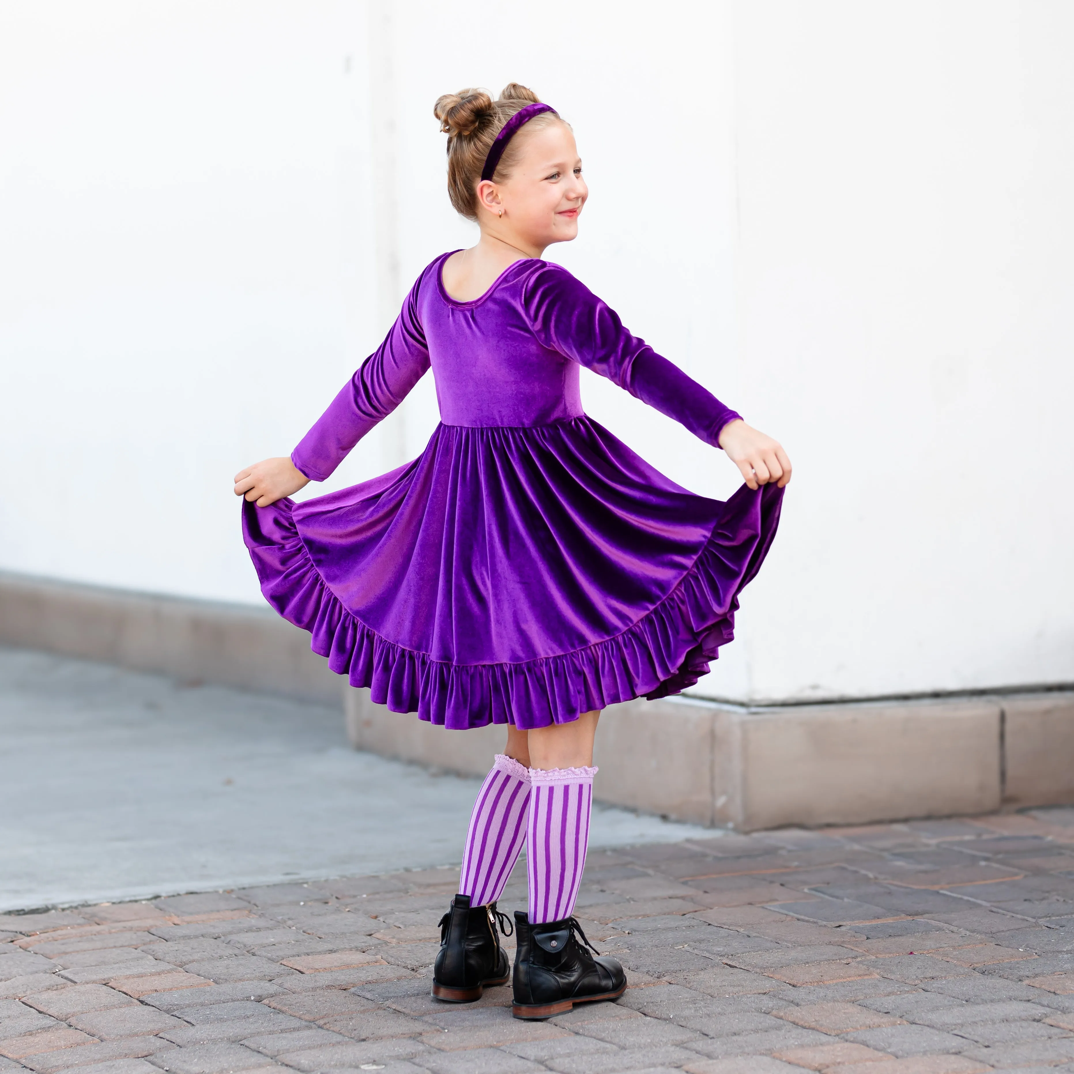 Purple Velvet Charm Dress