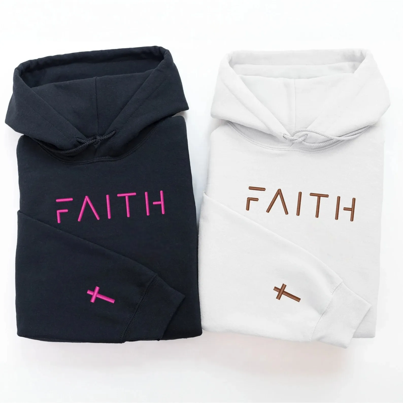 "Faith" Matching Hoodies – Stylish and Inspirational Embroidered Sweatshirts For Couples