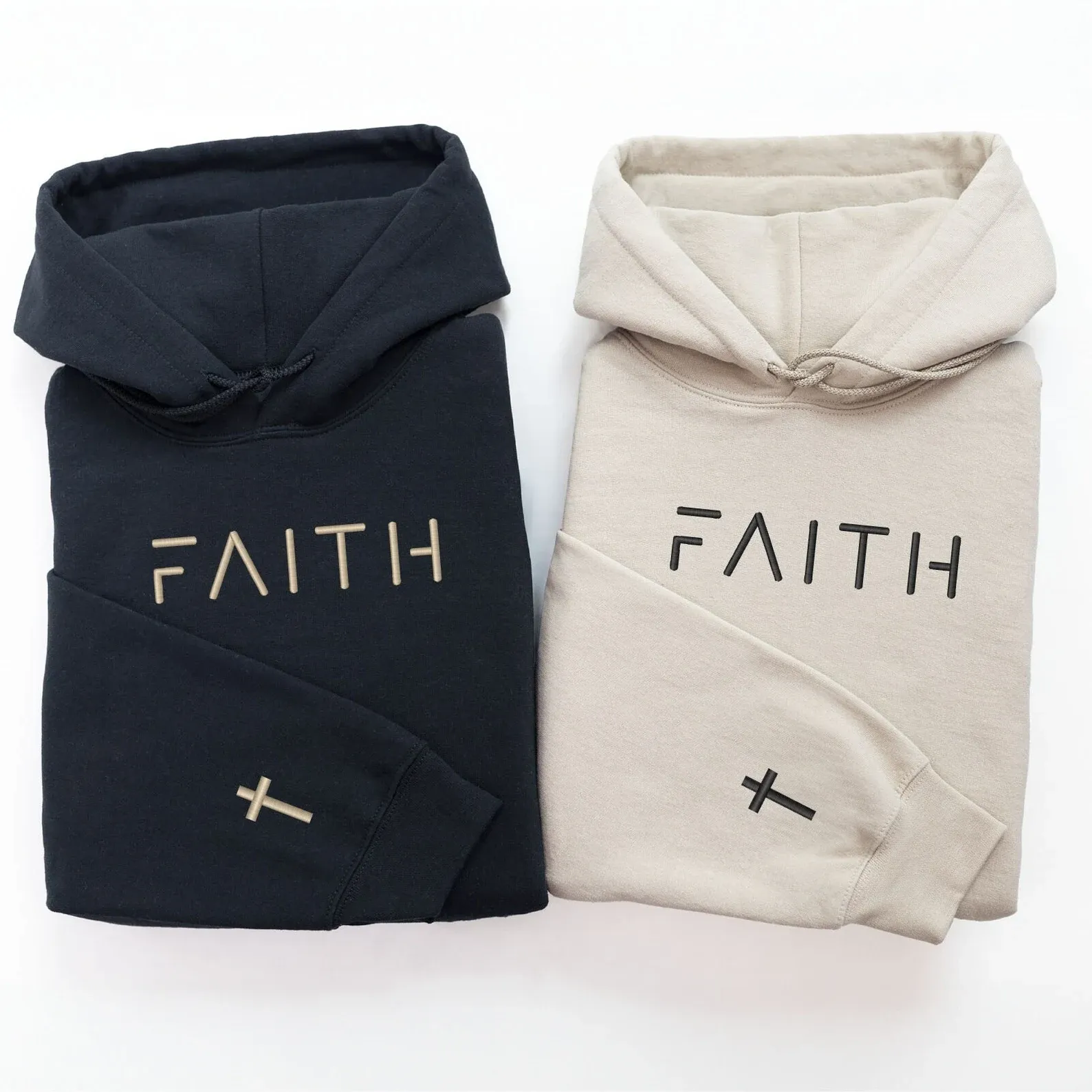 "Faith" Matching Hoodies – Stylish and Inspirational Embroidered Sweatshirts For Couples