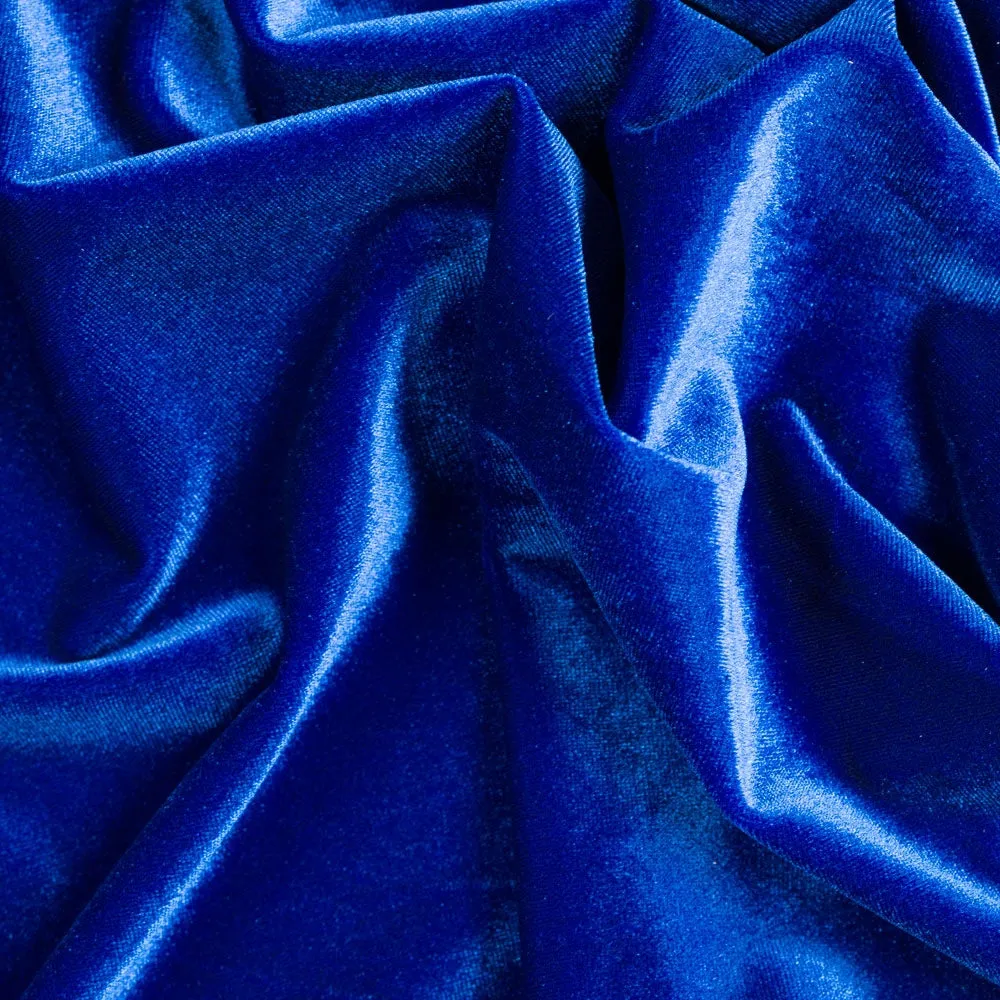 Royal Blue Stretch Velvet Apparel Spandex Fabric