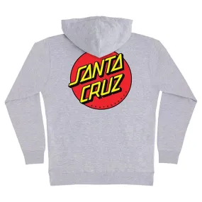 Santa Cruz Mens Classic Dot Heavyweight Gray Hoodies