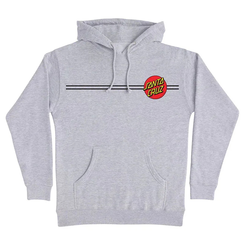 Santa Cruz Mens Classic Dot Heavyweight Gray Hoodies