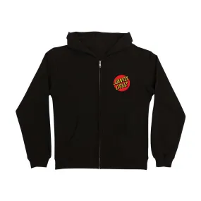 Santa Cruz Youth Classic Dot Zip Hoodie - Black