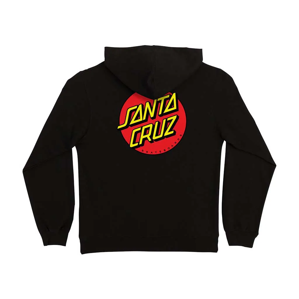 Santa Cruz Youth Classic Dot Zip Hoodie - Black