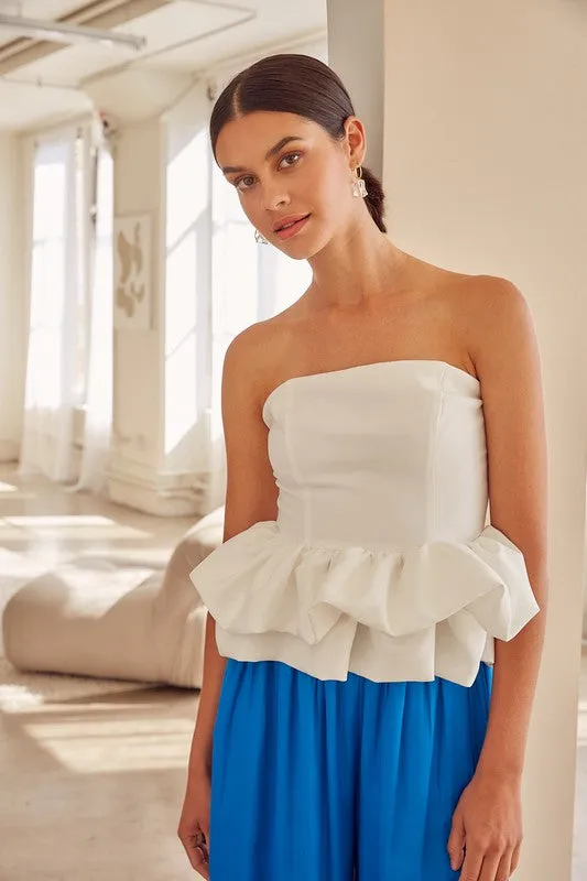 Simply Stunning Strapless Peplum Top