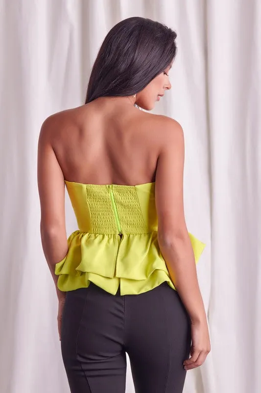 Simply Stunning Strapless Peplum Top