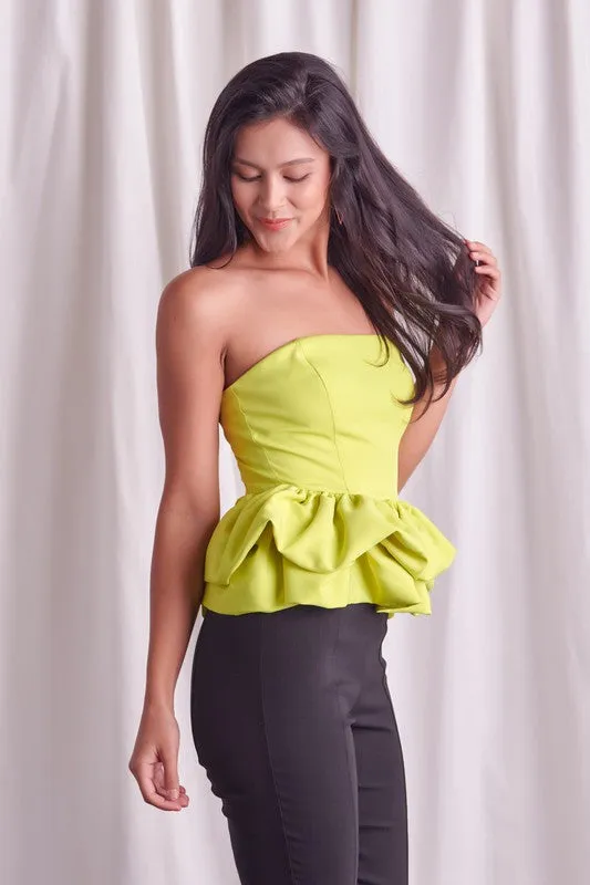 Simply Stunning Strapless Peplum Top