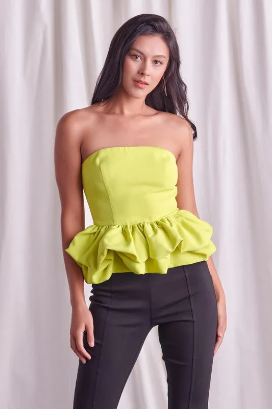 Simply Stunning Strapless Peplum Top