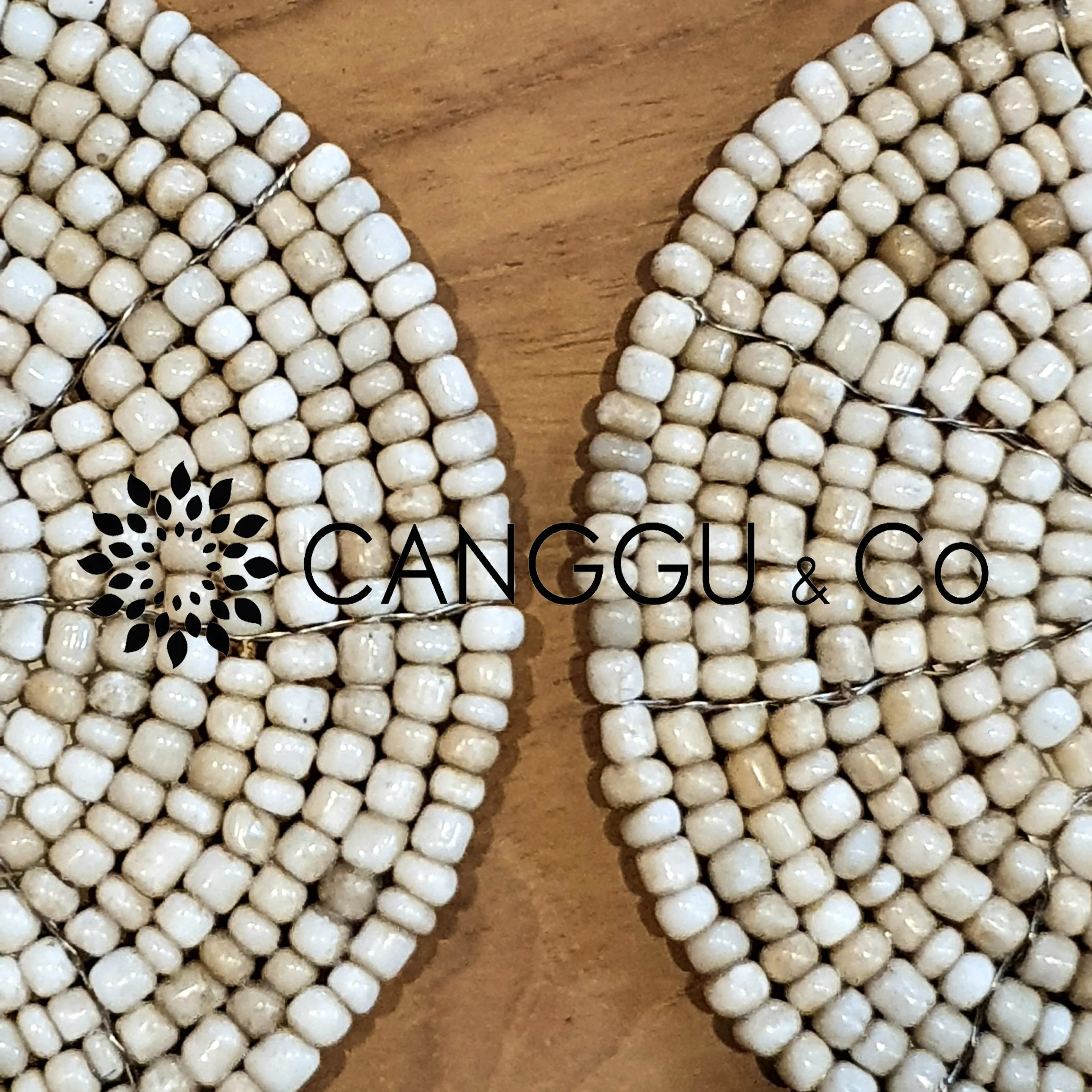 Small Natural Beaded Drink Coasters