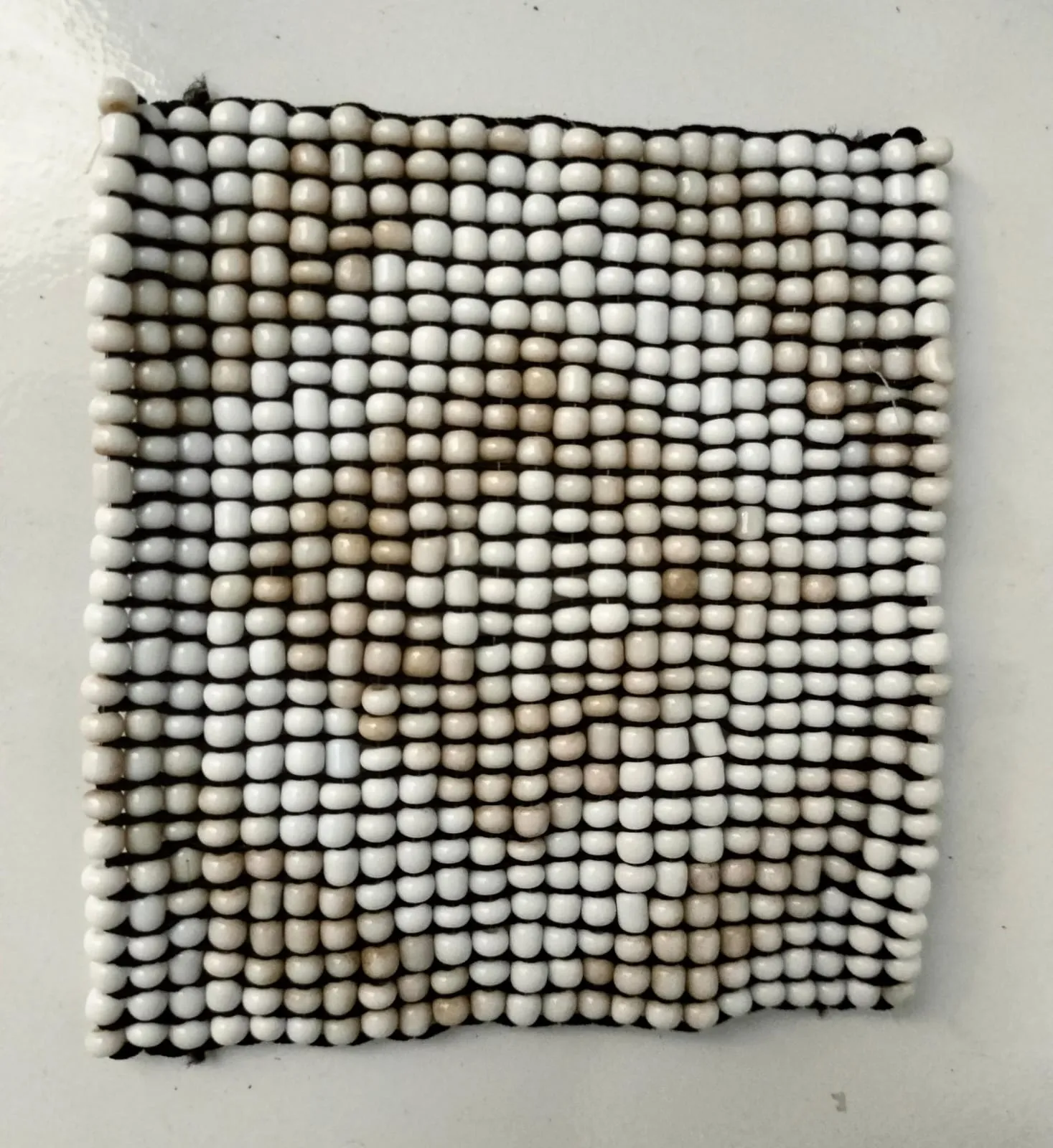 Small Square Beaded Coasters with Diamond Pattern (W)