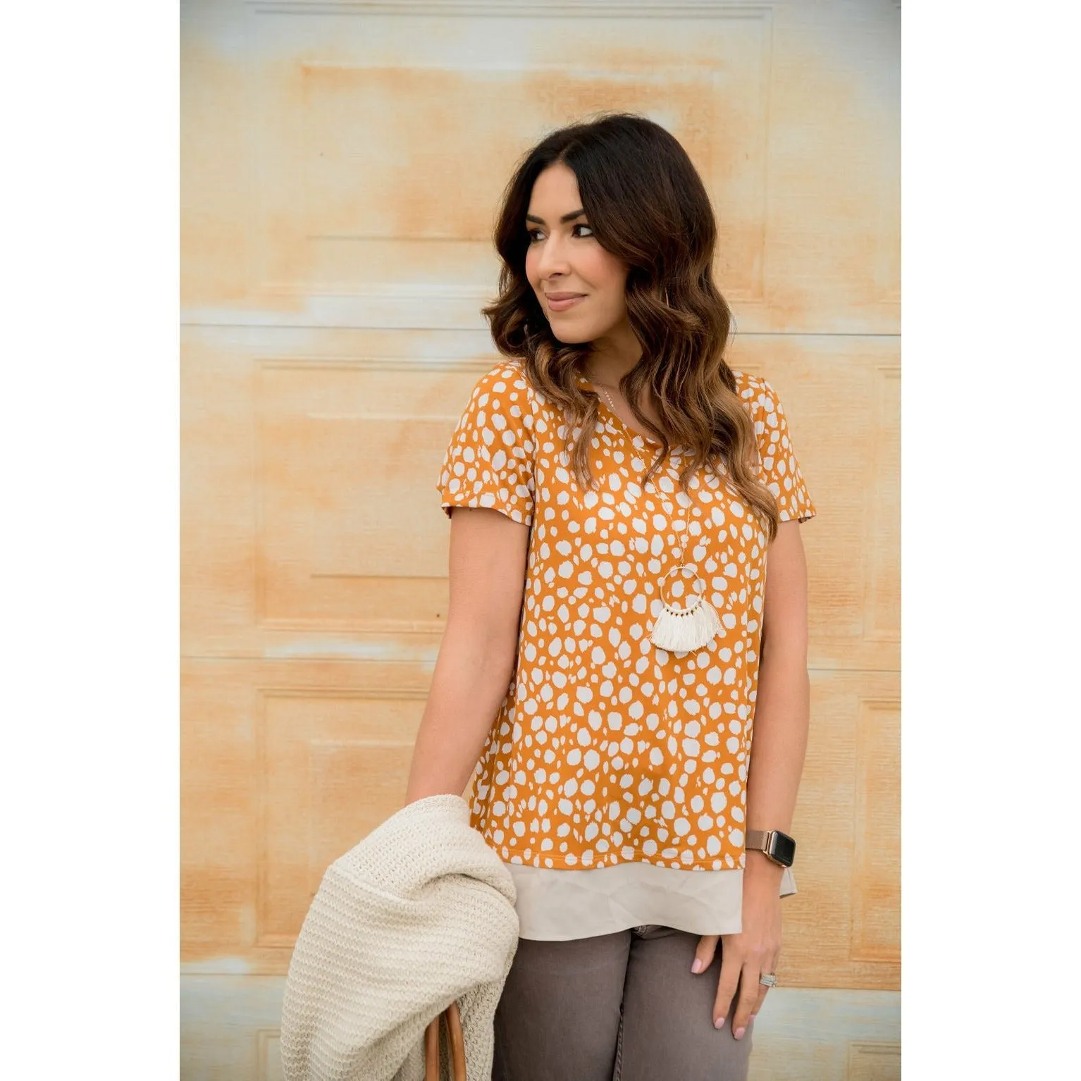 Spotted Blouse Bottom Tee