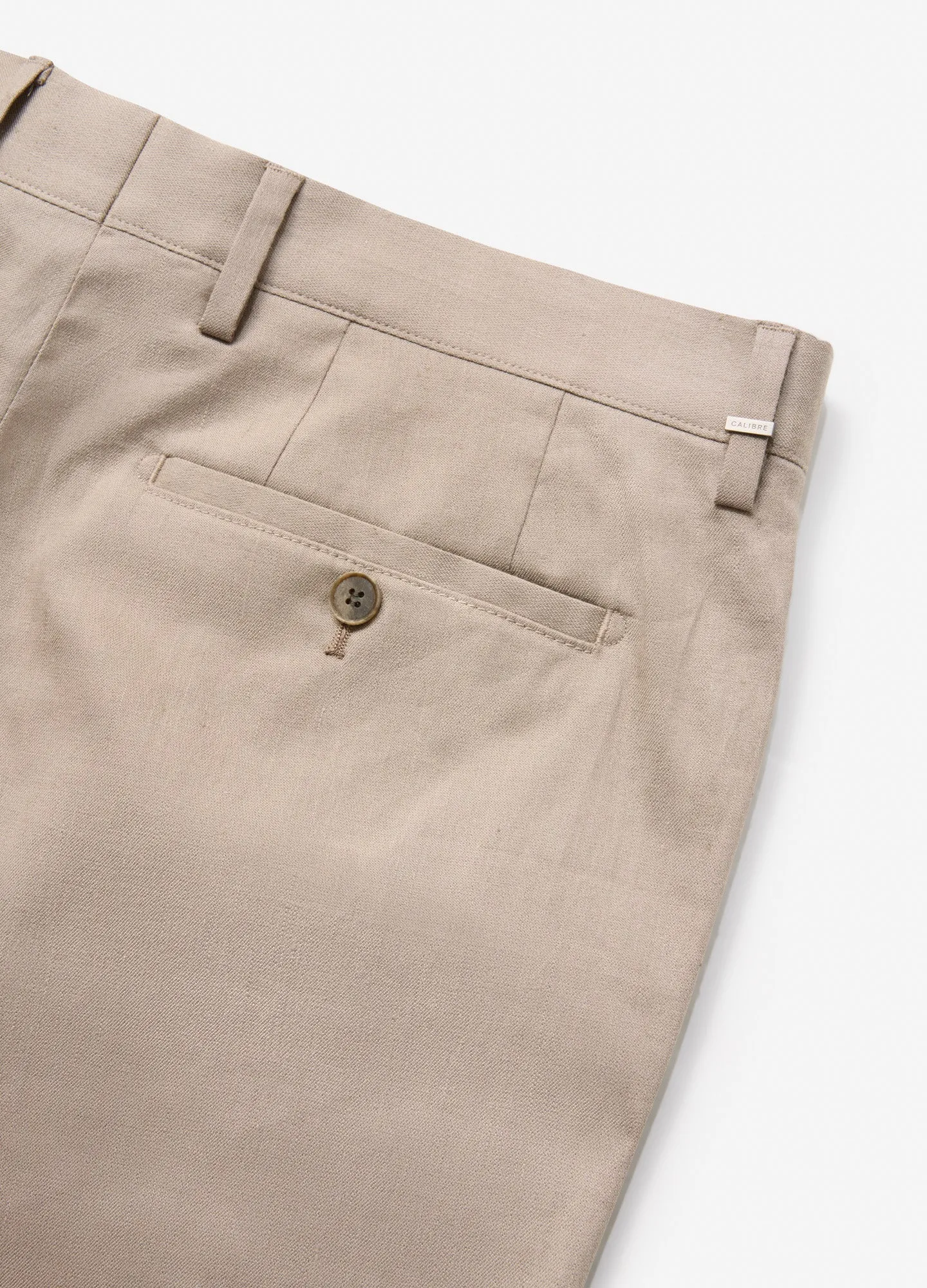 Stretch Linen Cotton Pants Neutral