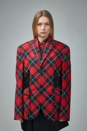 Tartan Tailored Jacket with Lacing Detail