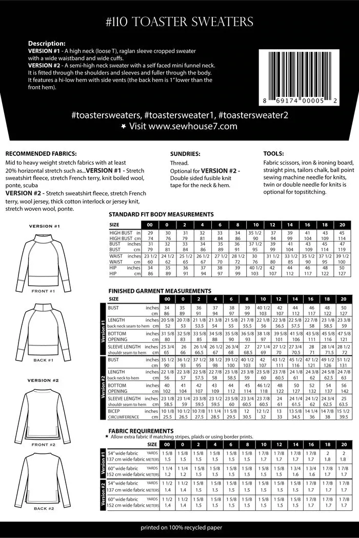 Toaster Sweater Pattern | Sew House Seven