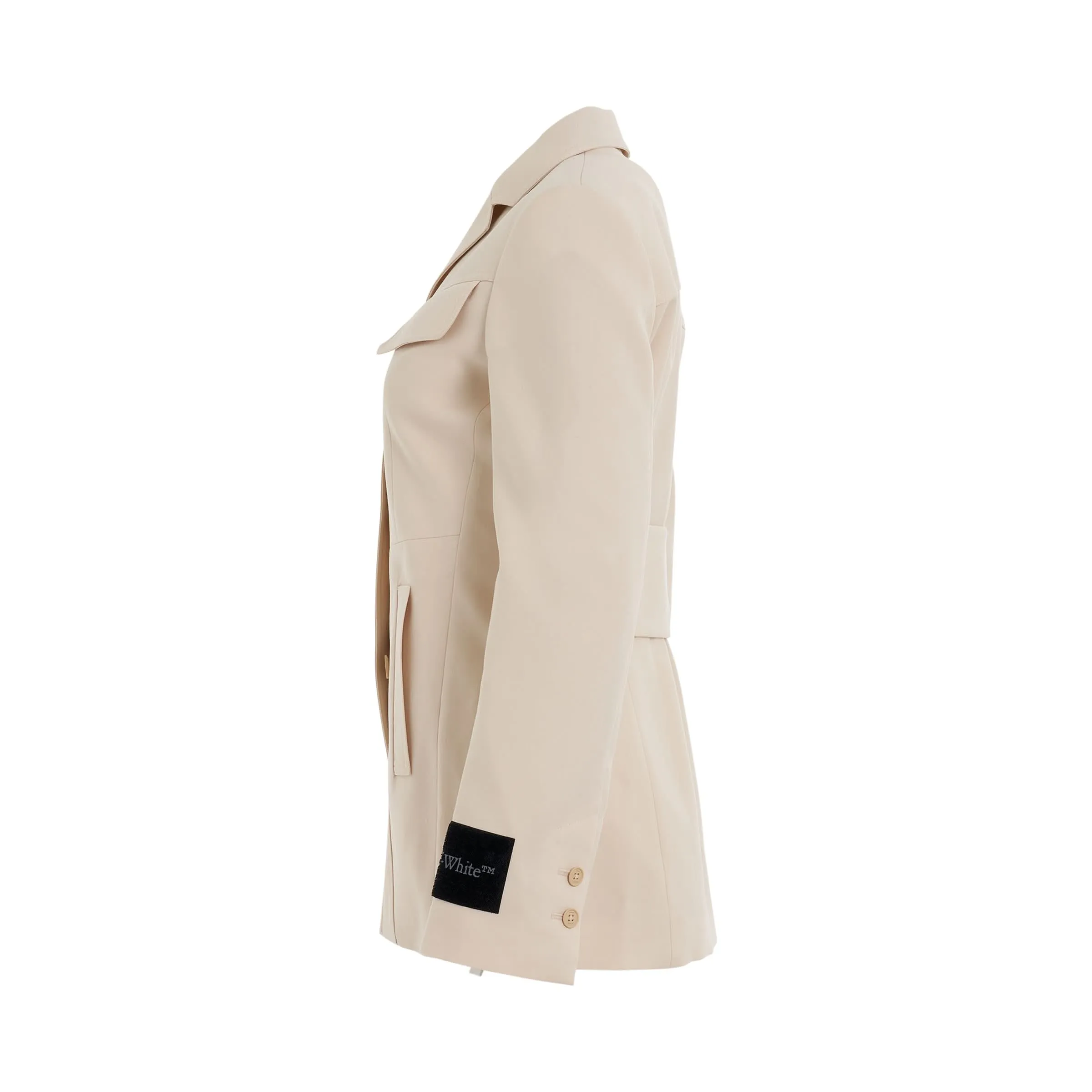 Toybox Dry Wool Belted Jacket in Sand