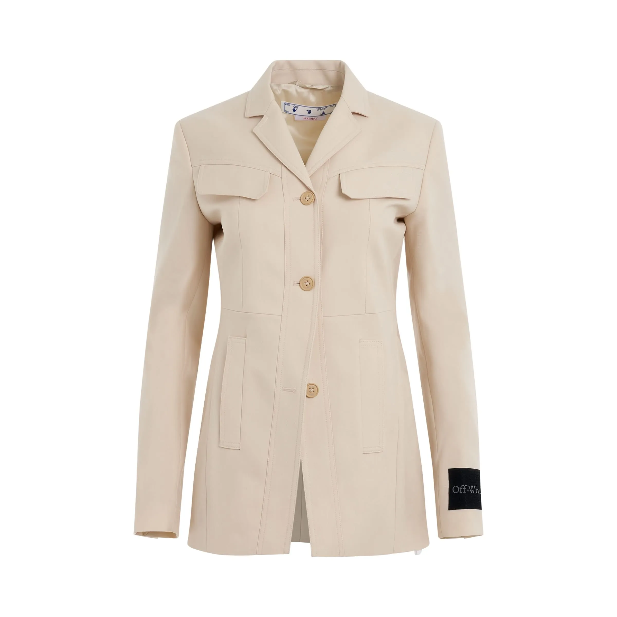 Toybox Dry Wool Belted Jacket in Sand